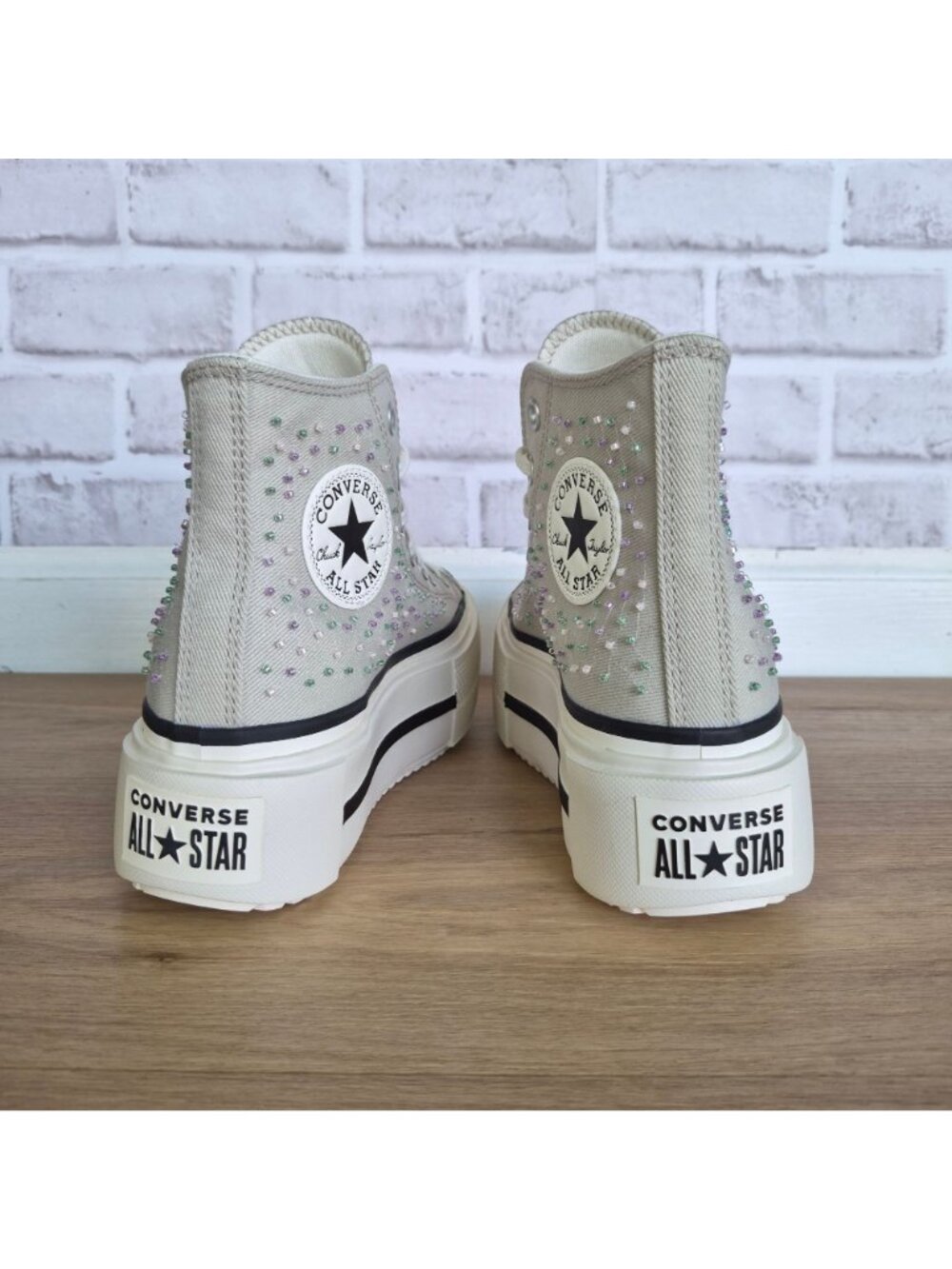 ⭐Converse Chuck Lift Double Stack Beading Sz 7 Womens shoes Sneaker Gray A19339C - Picture 13 of 13
